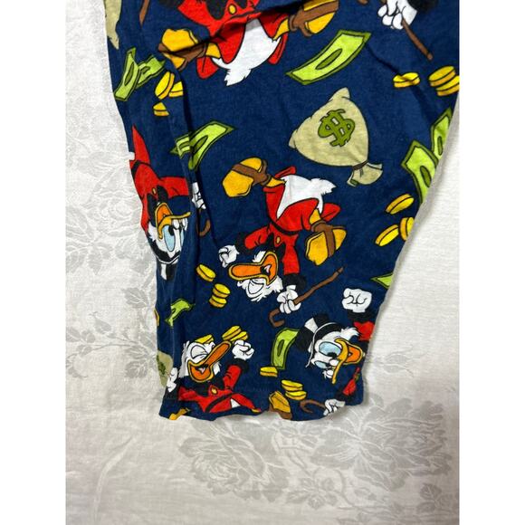 Disney Flannel Pants 4XL TALL Navy Scrooge McDuck Pockets Duck Sleep Villians - Picture 2 of 13